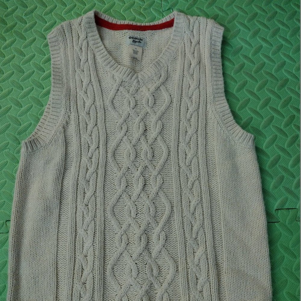 Oshkosh Ribbed Sweater Vest in Beige Size 7x